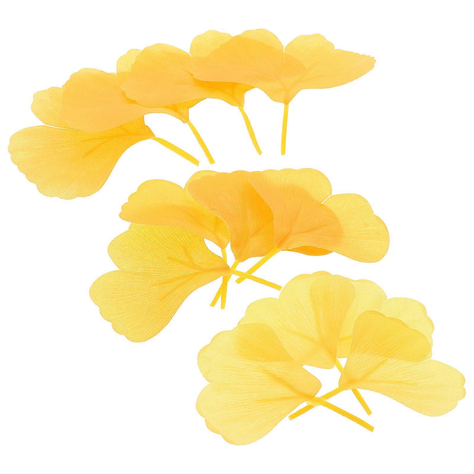 100pcs Artificial Ginkgo Leaves Faux Ginkgo Leaves Decorative Accents for Weddings