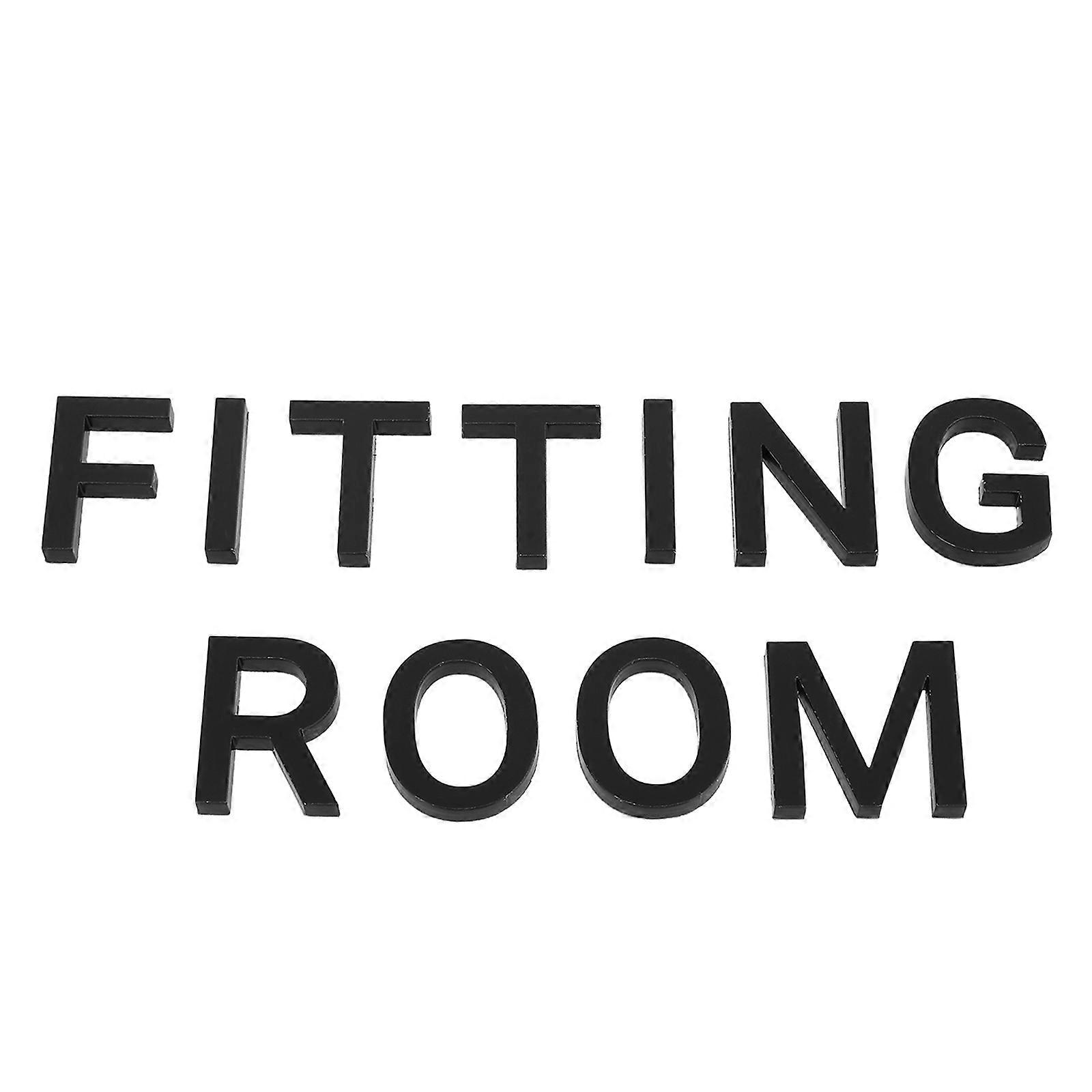 Fitting Room Sign with Clear Identification Acrylic Material for Clothing Store Decor Black 1 Set