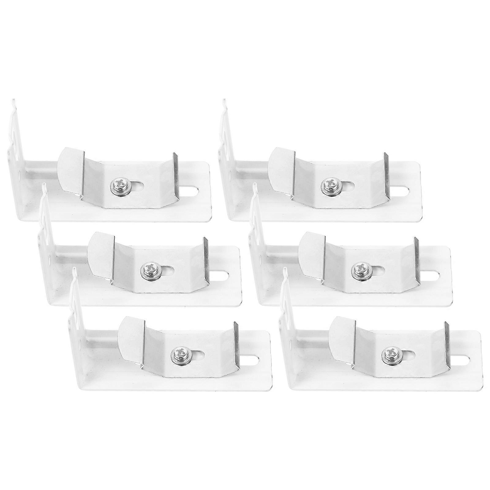 6pcs Heavy Duty Metal Vertical Blind Brackets for Easy Installation, Universal Curtain Headrail Mounting Hardware for Home and Office Windows