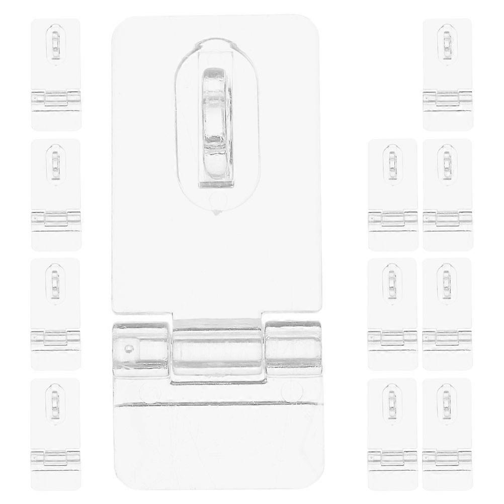 Secure Flat Acrylic Hinge Locks For Box Cabinet Storage Clear Material 12 Sets