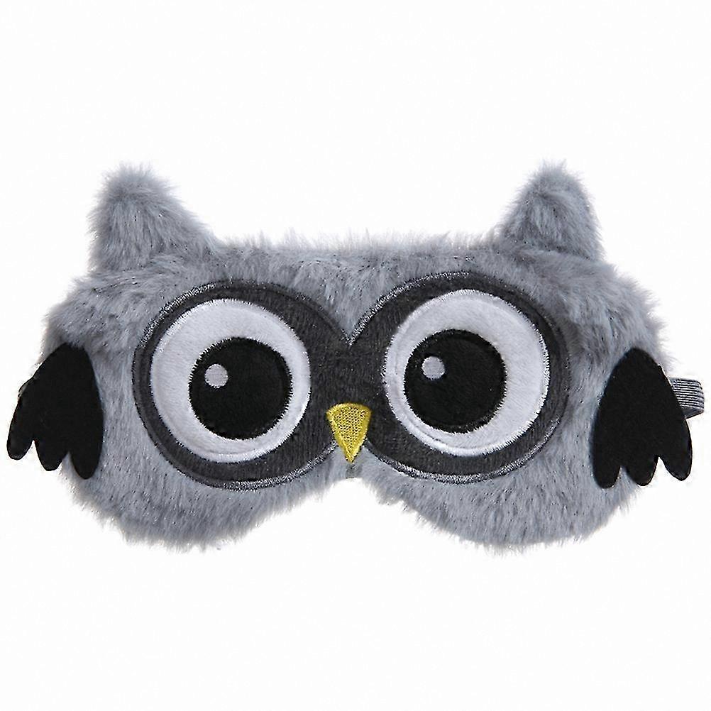 Plush Owl Eye Mask for Sleep, Soft Cartoon Eyepatch for Home, Office, and Travel Use