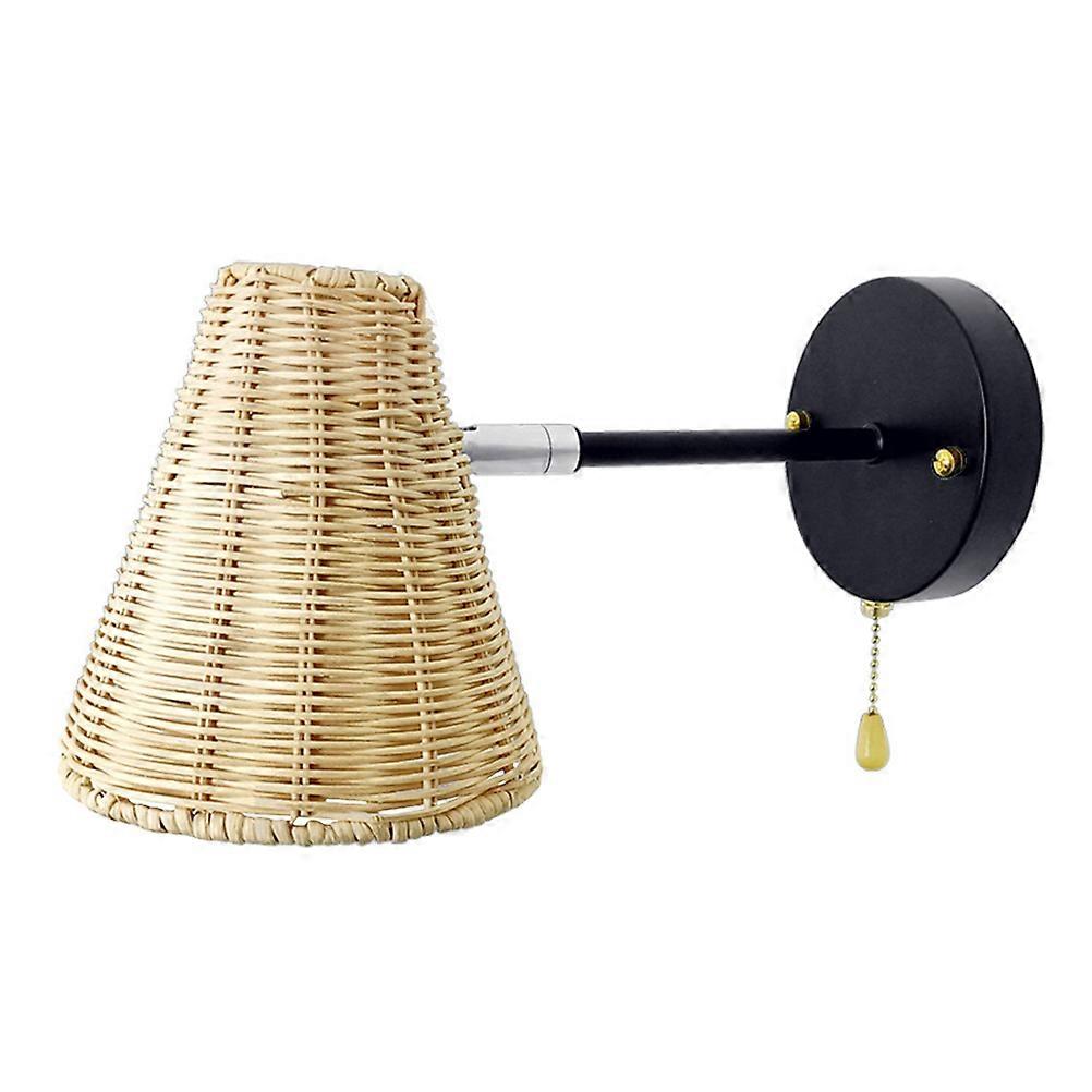 Rustic Style Wall Light Fixture Rattan Wall Lamp For Stairs And Corridor 33X16Cm Size 1Pack
