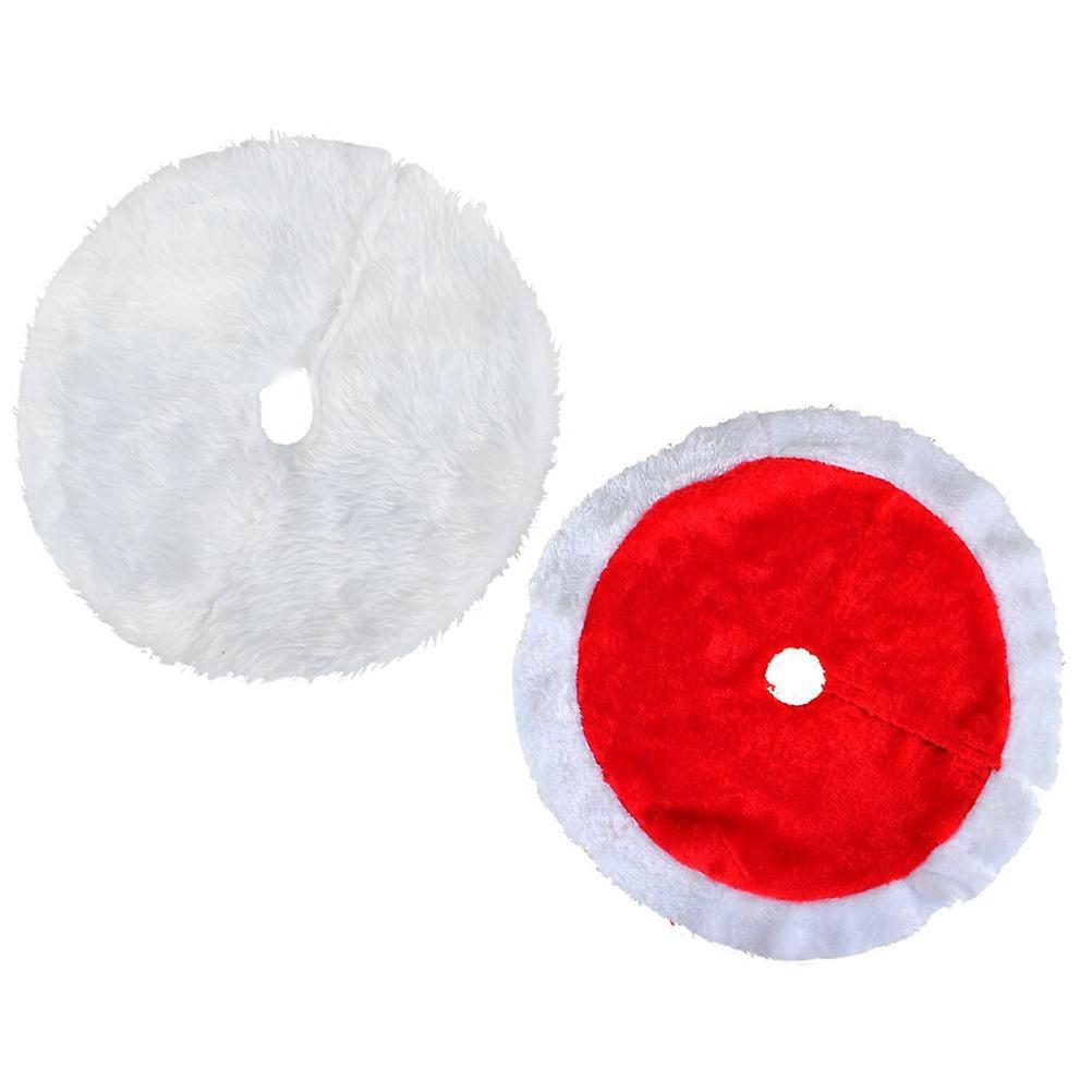 Traditional Tree Skirt 2Pcs Mini Christmas Tree Skirt 38X38X0.5Cm Festive Atmosphere Tabletop Decorations