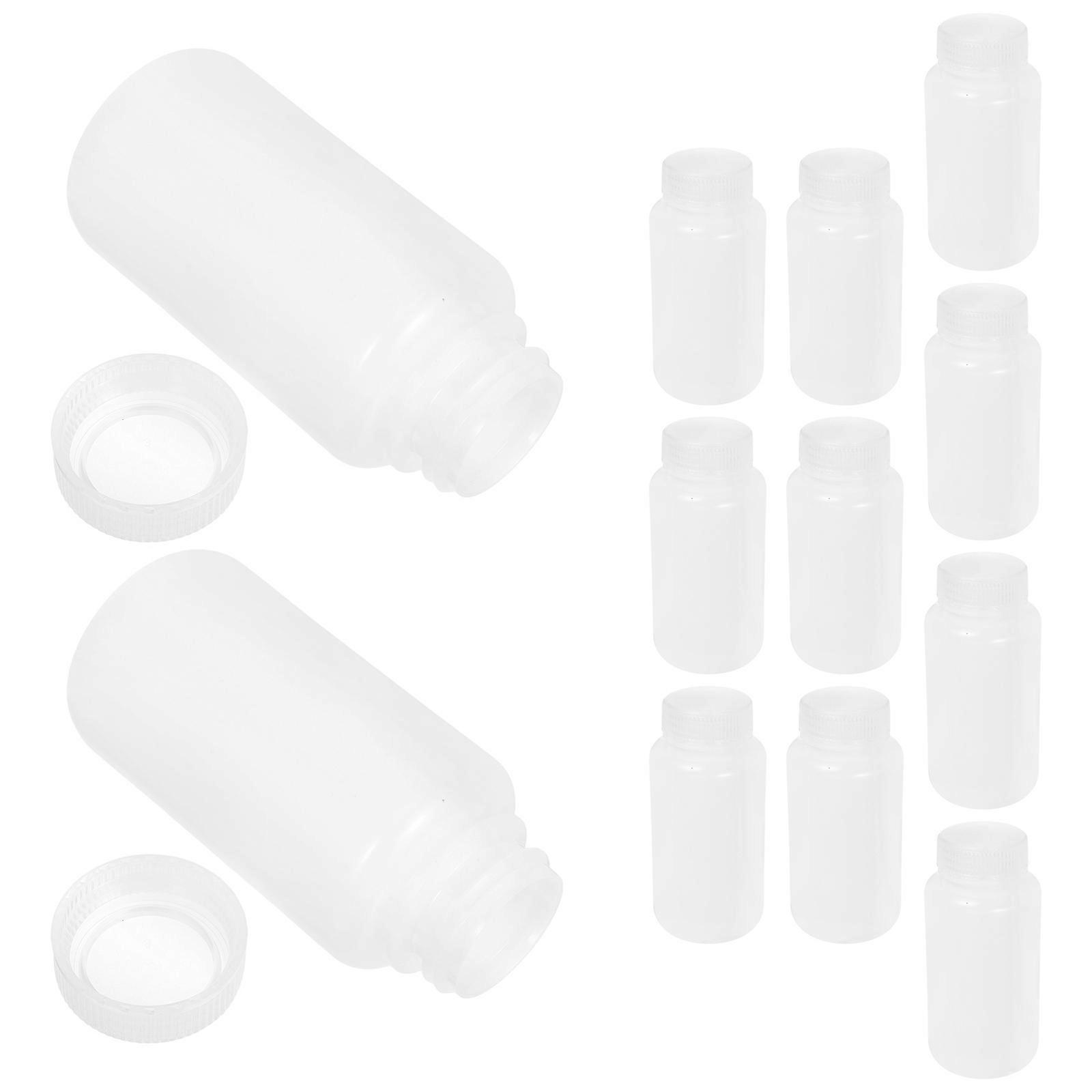 12Pcs White Plastic Leak-Proof 250ML Laboratory Sample Containers With Wide Mouth Designed For Scientists