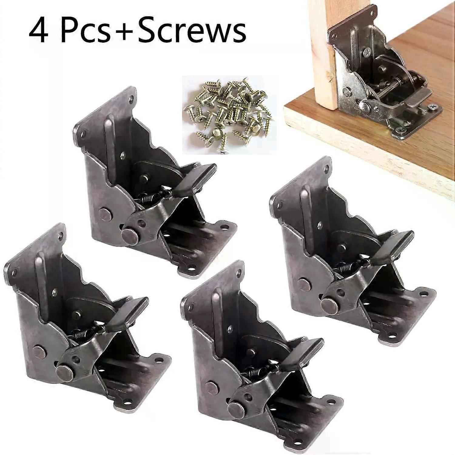 2 Pieces/4 Pieces 90 Degree Right Angle Thickeneded Self-Locking Foldableing Hinge Table Stool Foldableing Coffee Table Furniture Hinge Hardware Acces