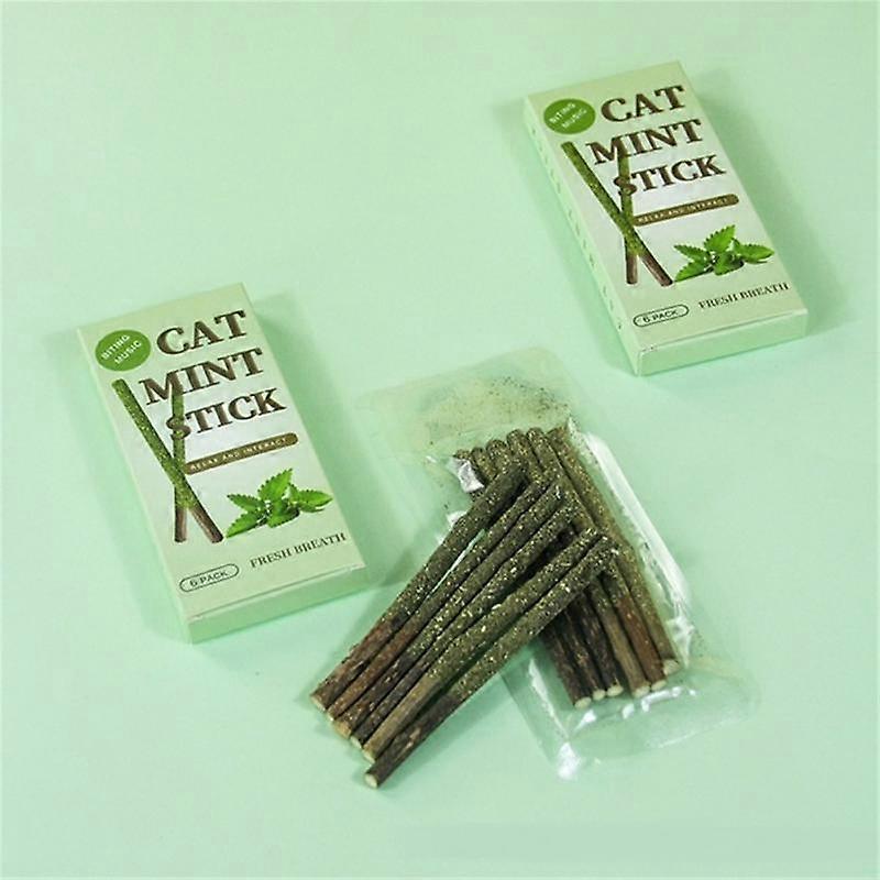 6 Sticks Catnip Cat Molar Natural Snacks Pet Teeth Cleaning Toothpaste Stick Fruit Cat Snacks Sticks Excited Sticks Cat Toys