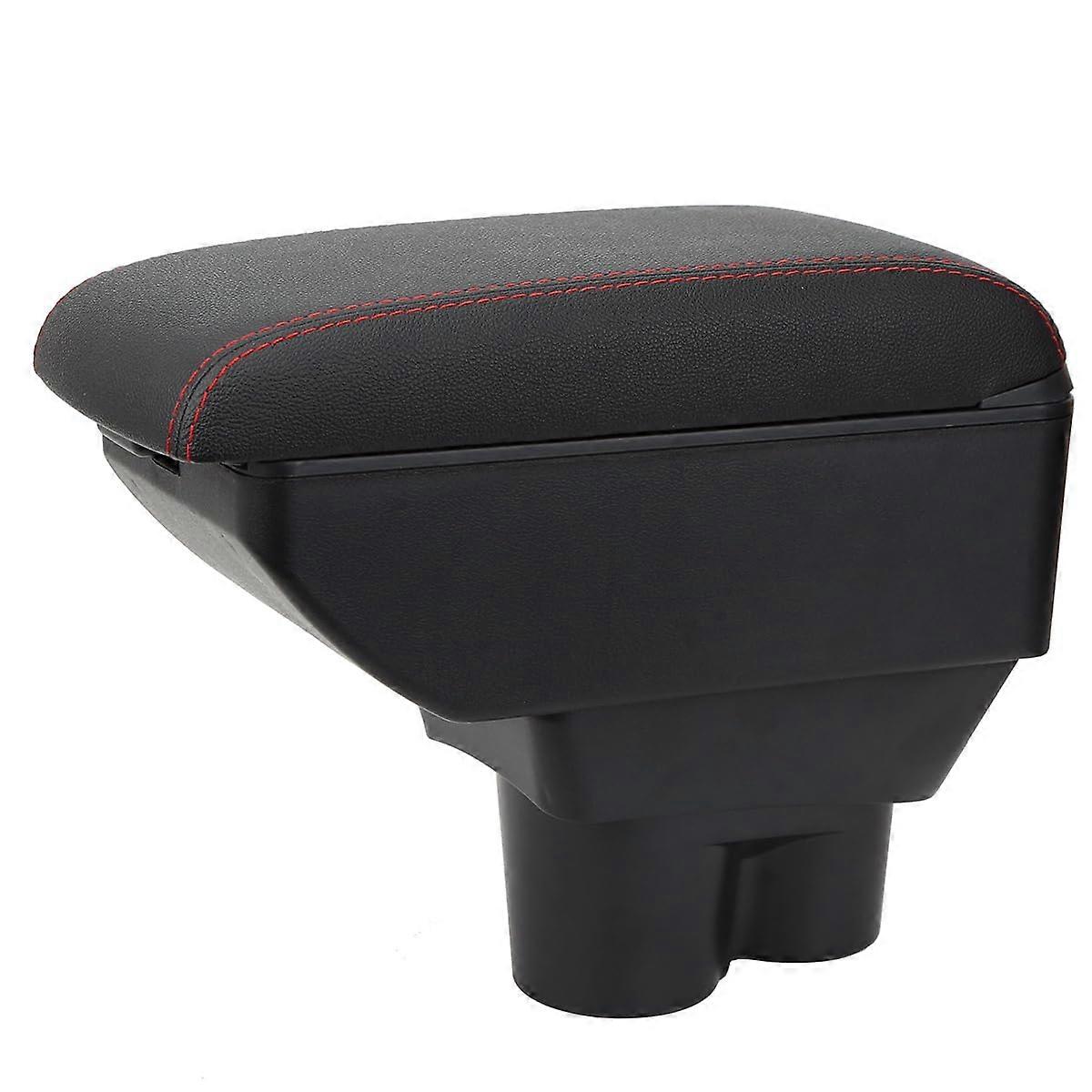 Compatible with Opel Corsa E Armrests Car Centre Console Storage Box Armrest Interior Armrest Leather Armrest red