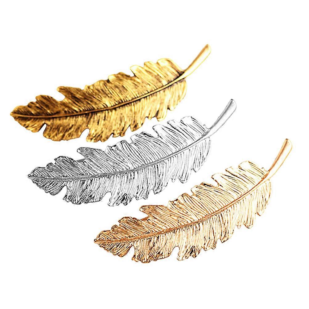 Retro Leaf Shaped Hair Clip for Women and Girls with Design Alloy Material Assorted Color
