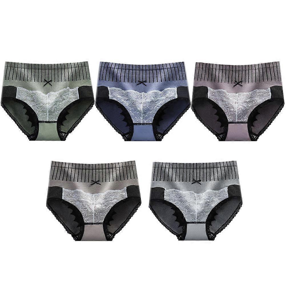 Comfortable Cotton Underwear for Women with High Waist Design and Breathable Fabric 5 Pieces Assorted Color