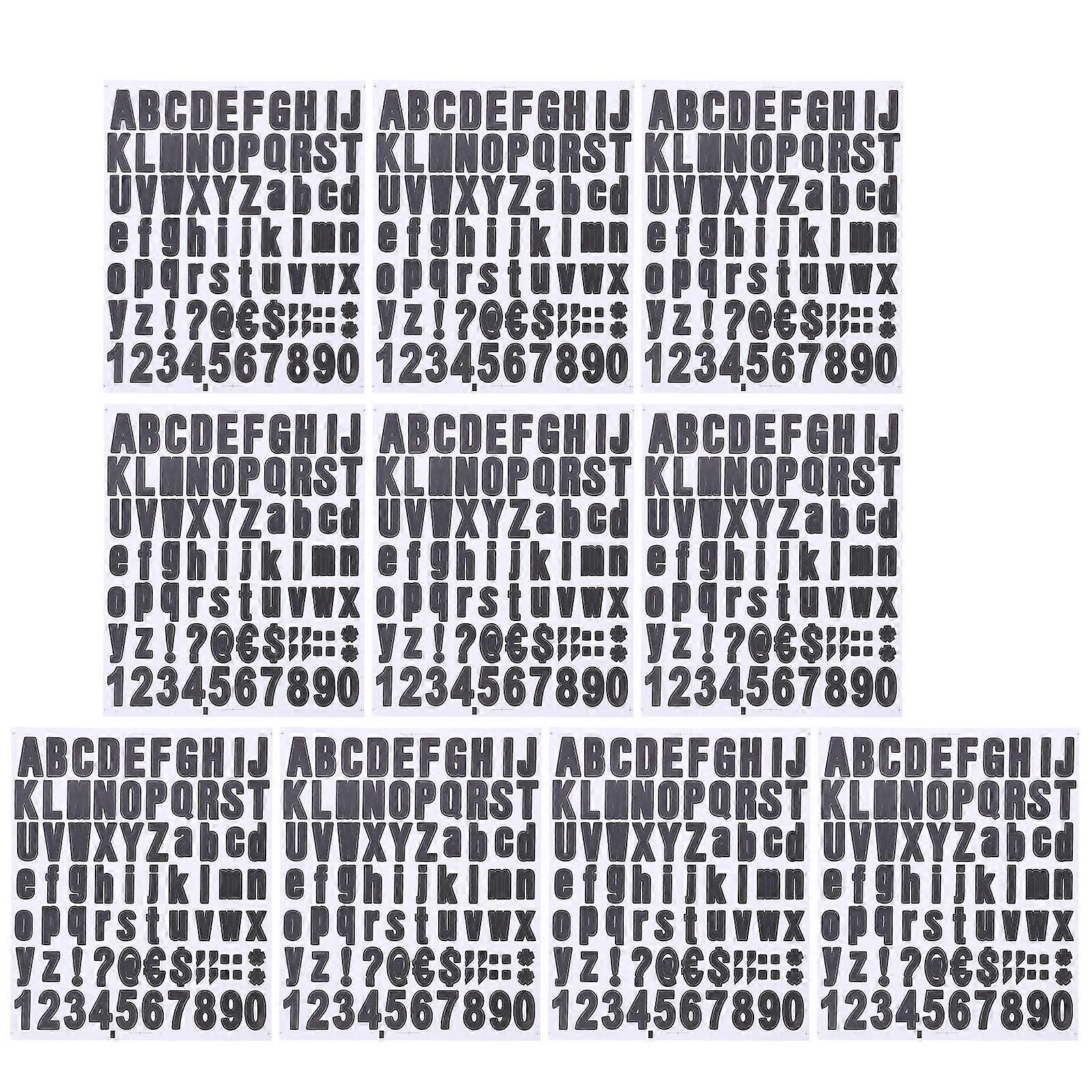 Numbers And Letters Stickers For Homeowners Craft Making Address Sign 21X17.5Cm Black 10Sheets