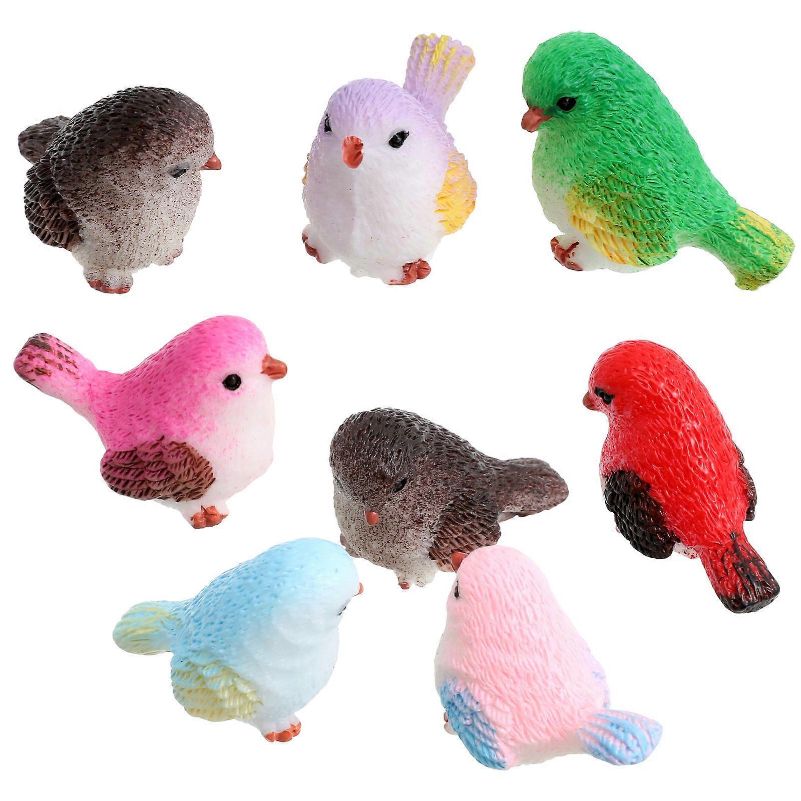Beautiful Moss Micro Landscape Bird Decorations For Christmas And Thanksgiving 8Pcs Assorted Accessories