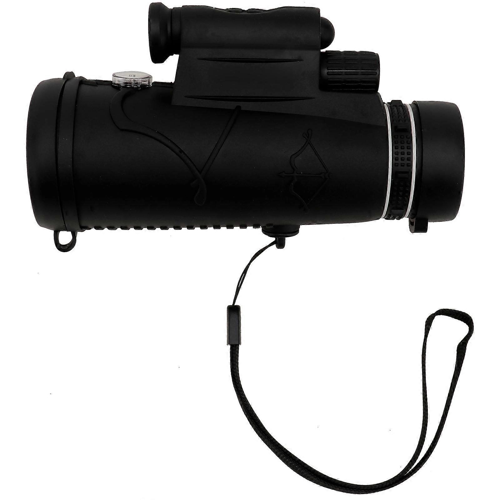 Compact Monocular Telescope for Distant Observation with 50x60mm Lens and BAK4 Roof Prism Black Plastic