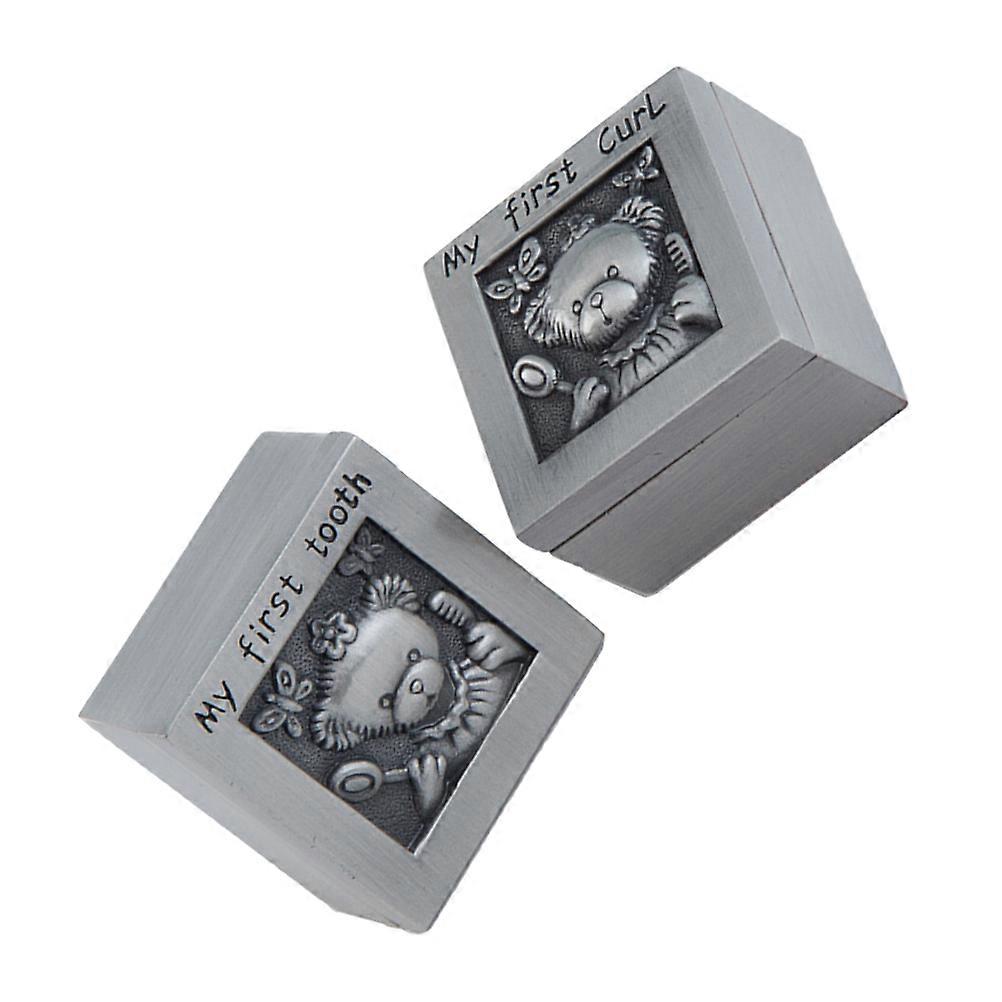 Commemorative Metal Storage Box for Teeth & Fetal Hair – Engraved Keepsake for Family Memories