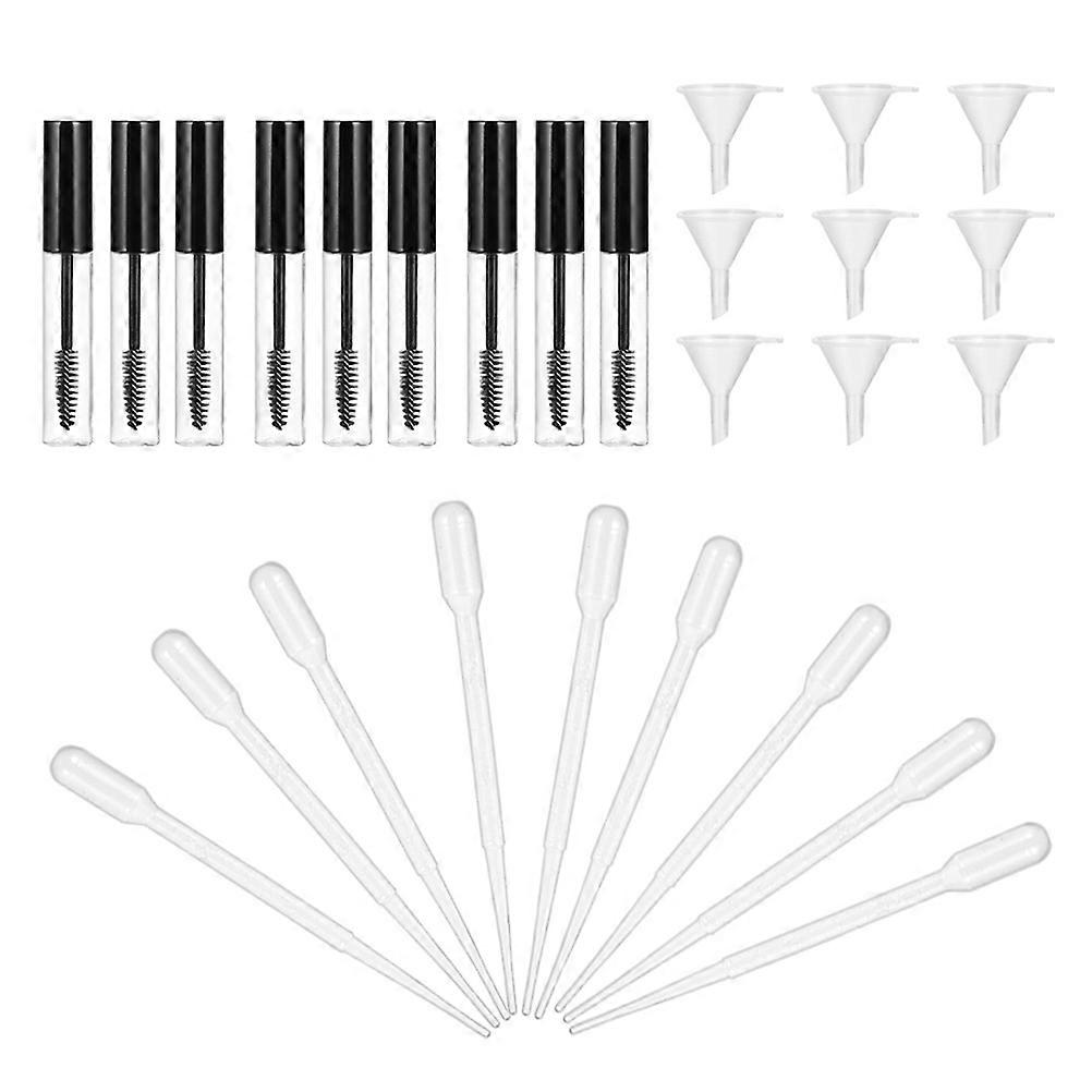 9 Reusable DIY Transparent Mascara Tubes with Funnel Dropper for Storage Use Made of Durable ABS