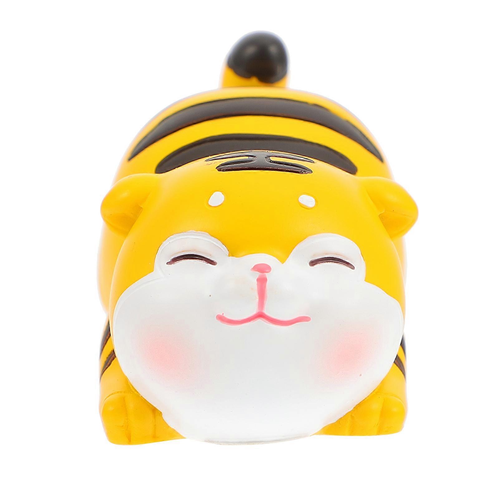 Car Tiger Figure Ideal For Children Toy And Car Decor Featuring Bright Color And Vivid Appearance 1Pcs