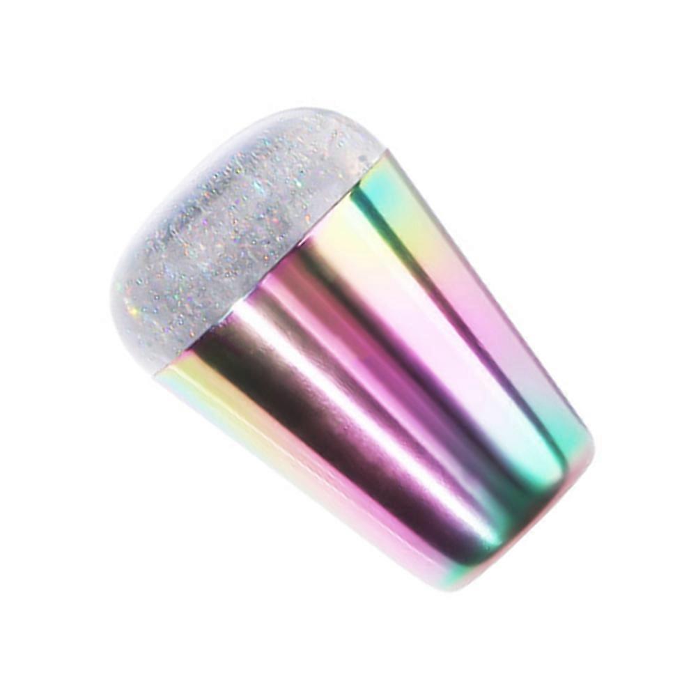 Nail Art Stamper with Iridescence Handle Made of Silicone for Beautiful Designs and Easy Use Silver