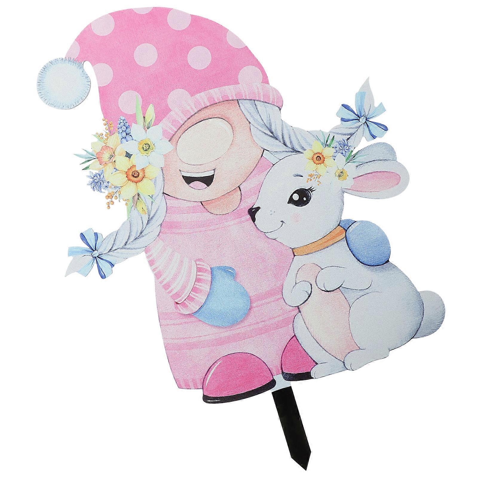 Easter Atmosphere Dwarf Shape Stake For Backyards Adults Multi Acrylic 1Pcs