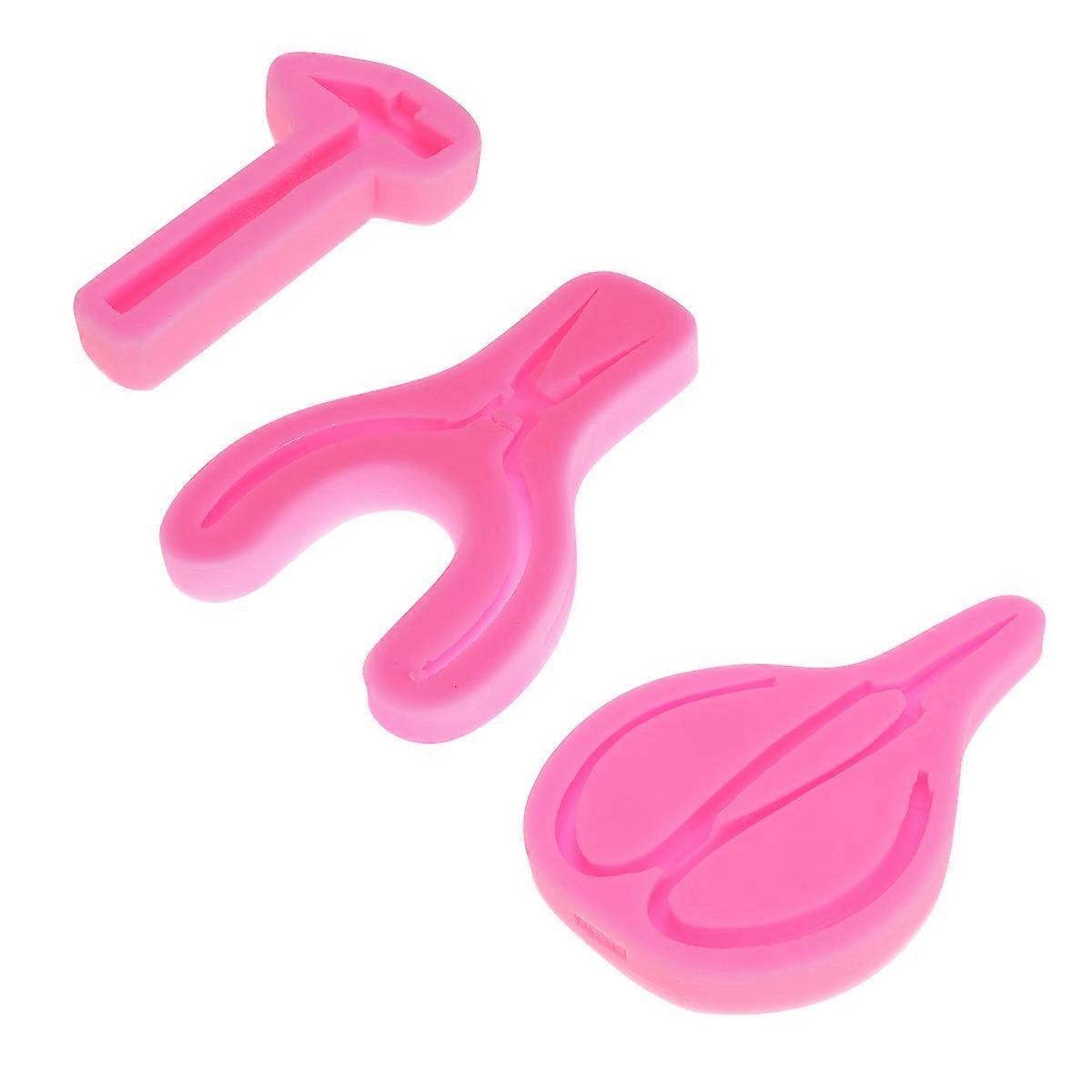 Pink Silicone Decorative Mold for Baking Use Hammer Shaped Non-stick Easy to Clean 1 Piece