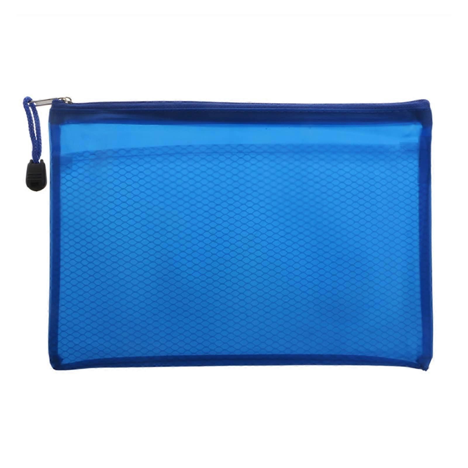 Clipboard Folder A5 Document Bag 2 Pieces Waterproof Zip File Pocket Storage Organizer Blue Color Office School