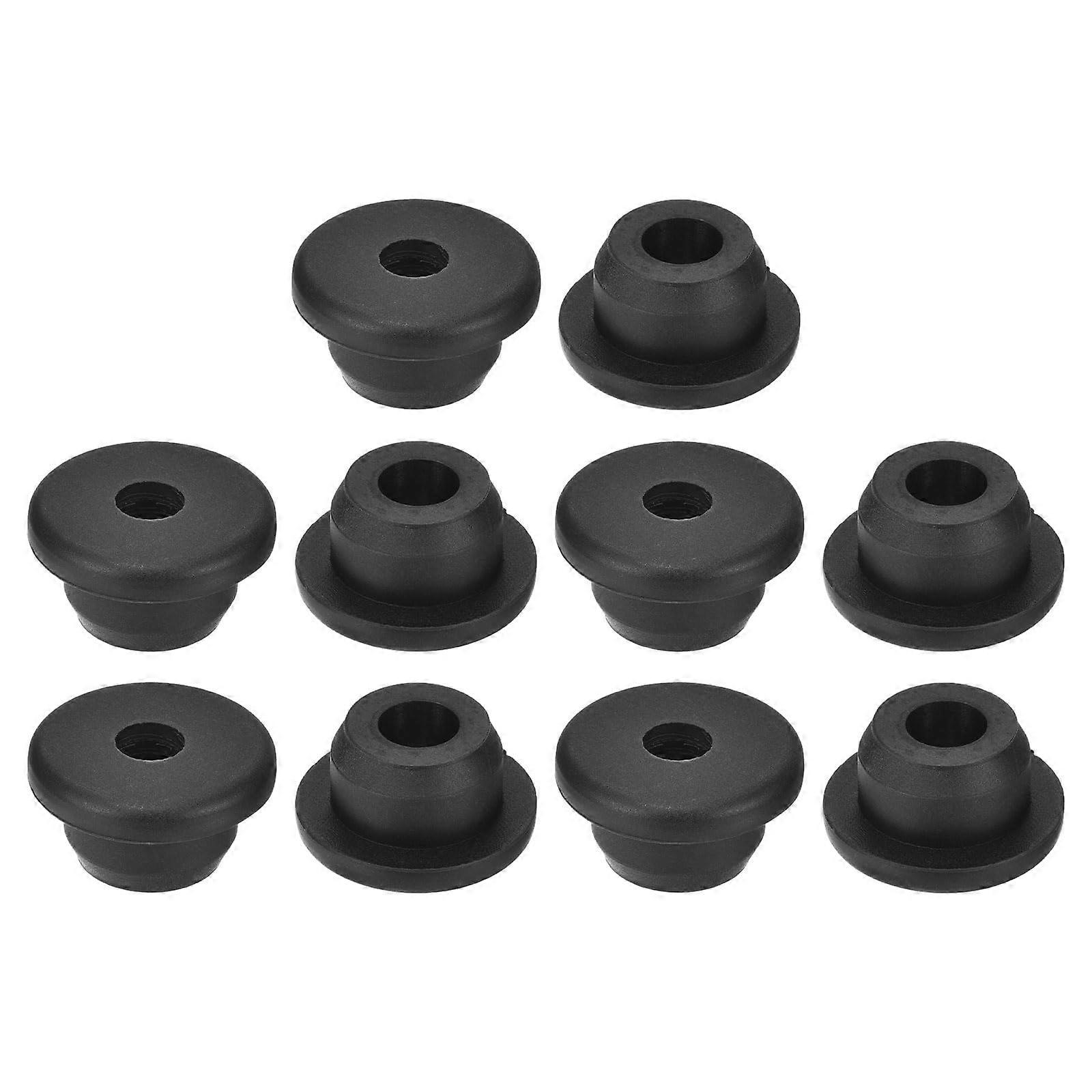 Pack of 10 Rubber Cable Grommets 18mm Bore 9mm ID Black