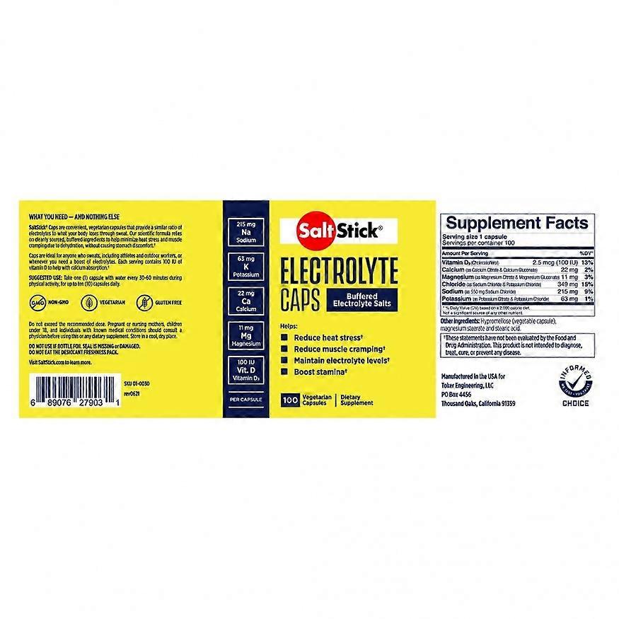 Saltstick Electrolyte Caps | 100 Caps Per Bottle