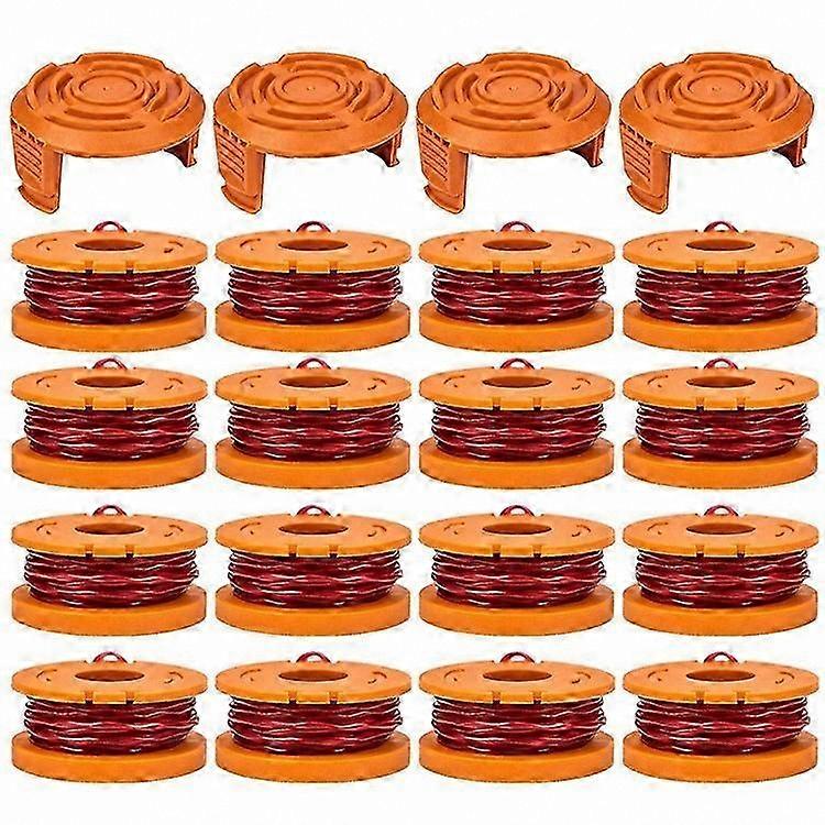Lawn Mower Parts Set with 16 Spools and 4 Caps, Compatible with WG150 WG151 WG163 G165 Models WA0010 WA6531 Replacement Kits