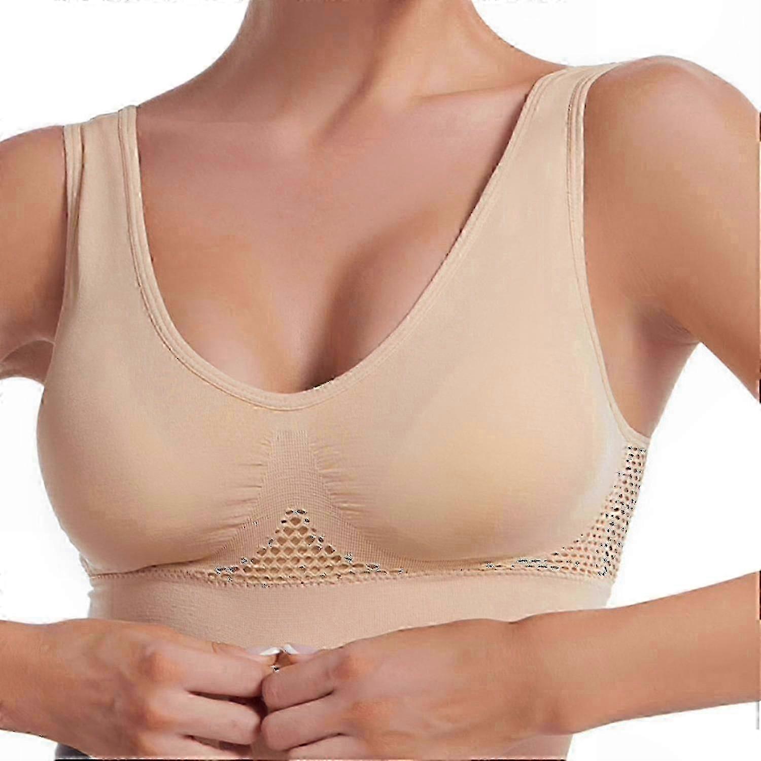 Comfortable Breathable Mesh Bra with Lift Support for Plus Sizes Non-Wired Design for Everyday Wear