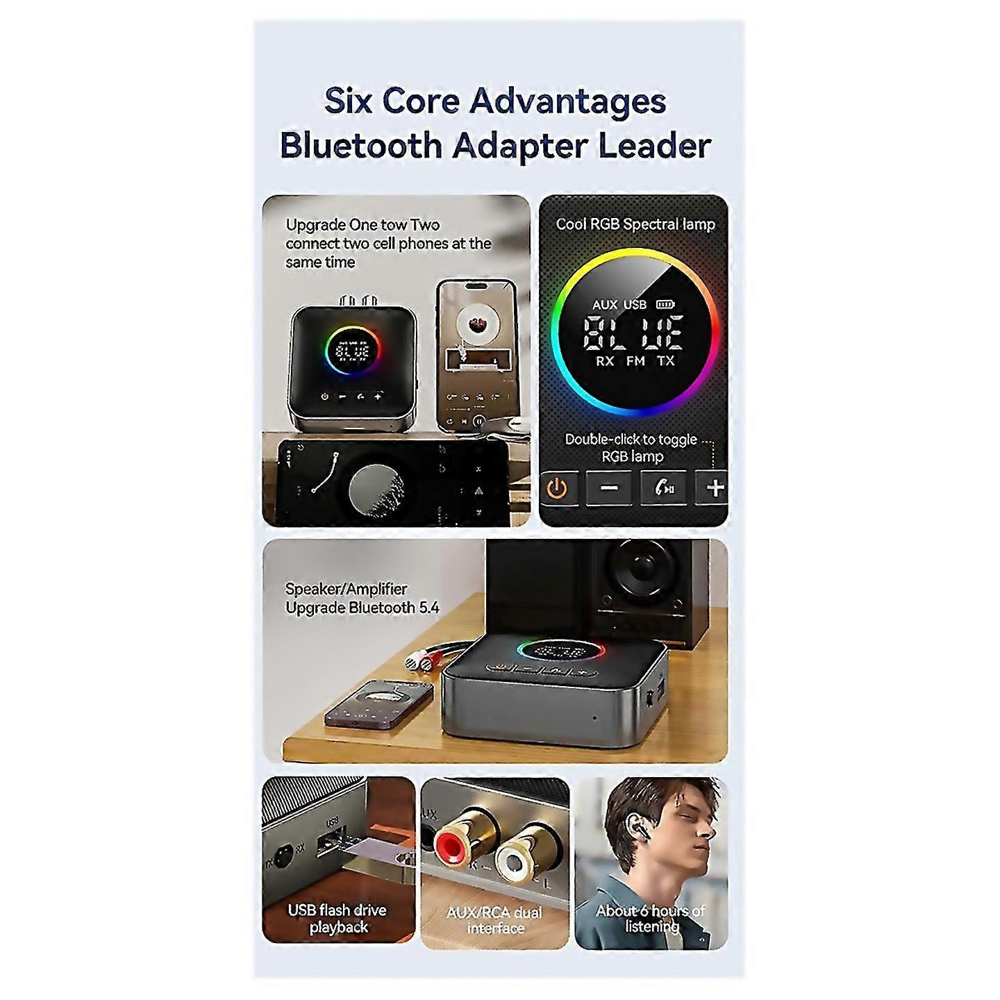 Til 3in1 Bluetooth 54 Sender Modtager Fm Modulator Sender