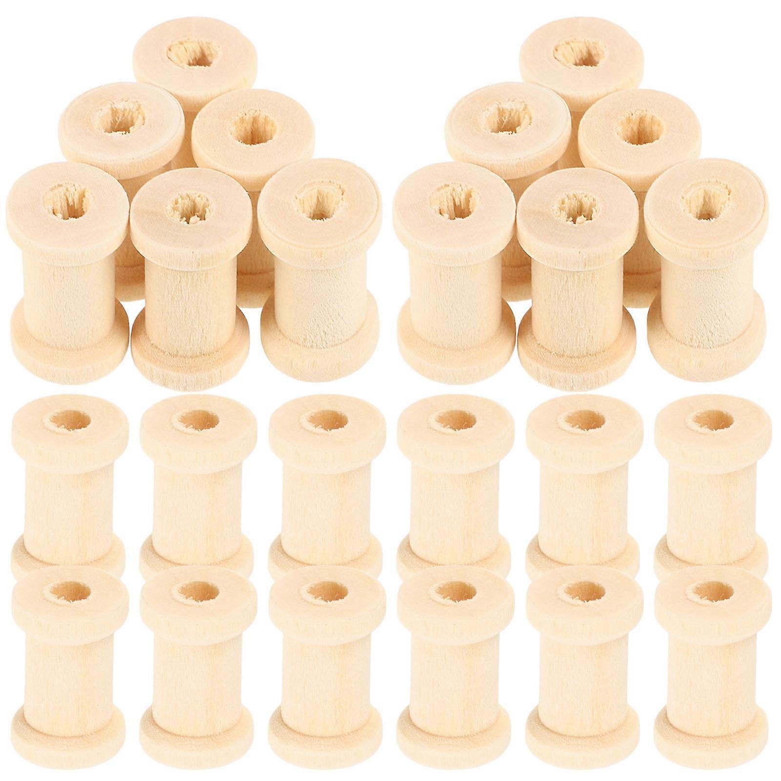 Yarn Winding Bobbins Wooden Spools For Sewing Crafting 500Pcs Prevent Thread Entanglement Efficiently Beige
