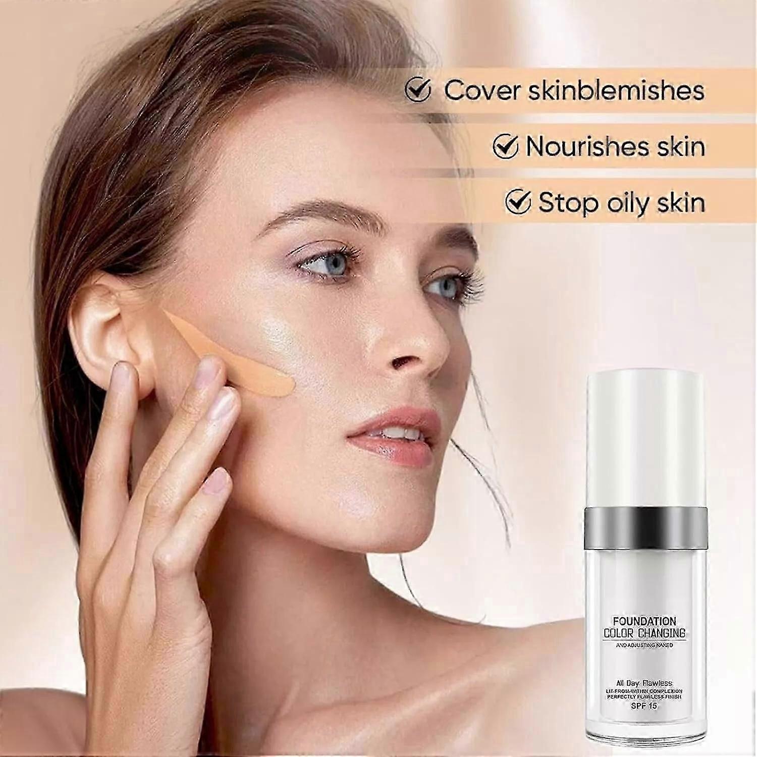 1/2/3pcs Color Changing Mature Skin Foundation, Color Changing Foundation