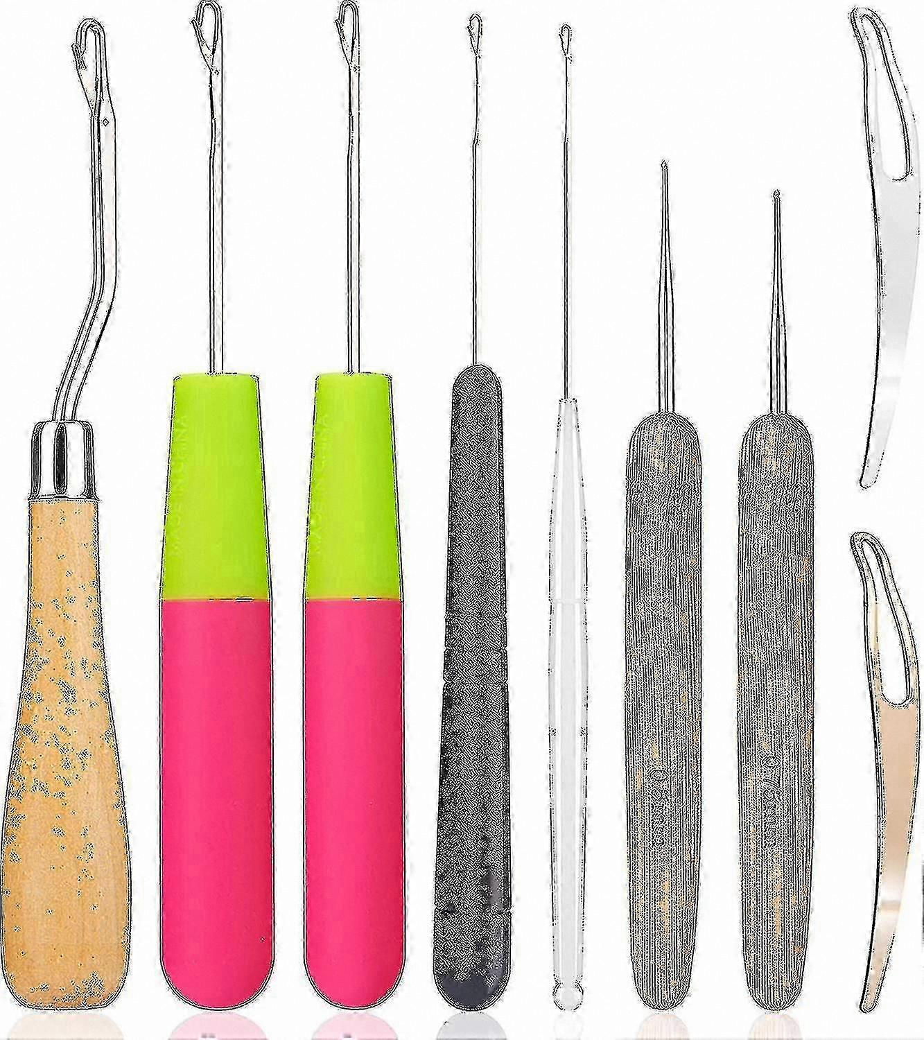 9-Piece Crochet Hook Set for Dreadlocks, Hair Locking and Weaving Tools, Interlocking Latch Hooks for Locs Maintenance