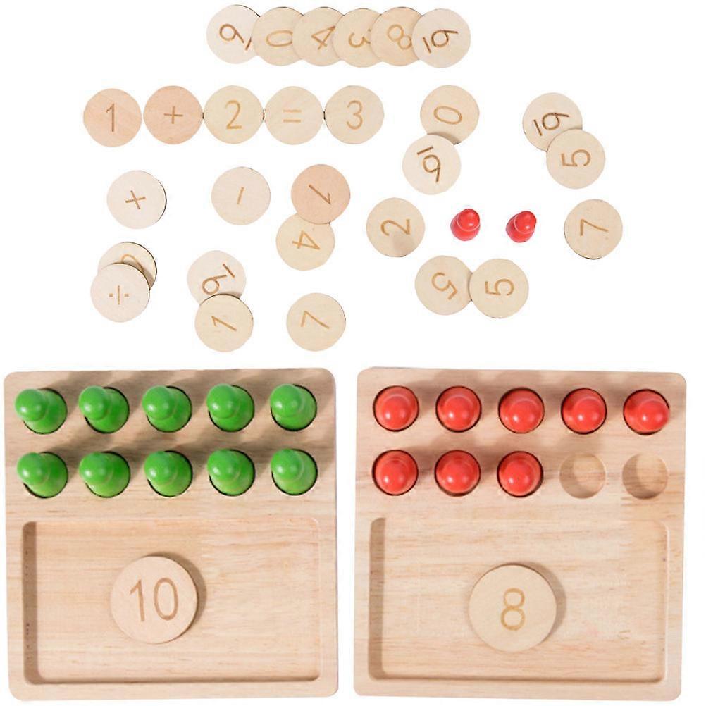 Number Counting Toys Hand-Eye Coordination Wood Material Beige Color Learning 1 Set
