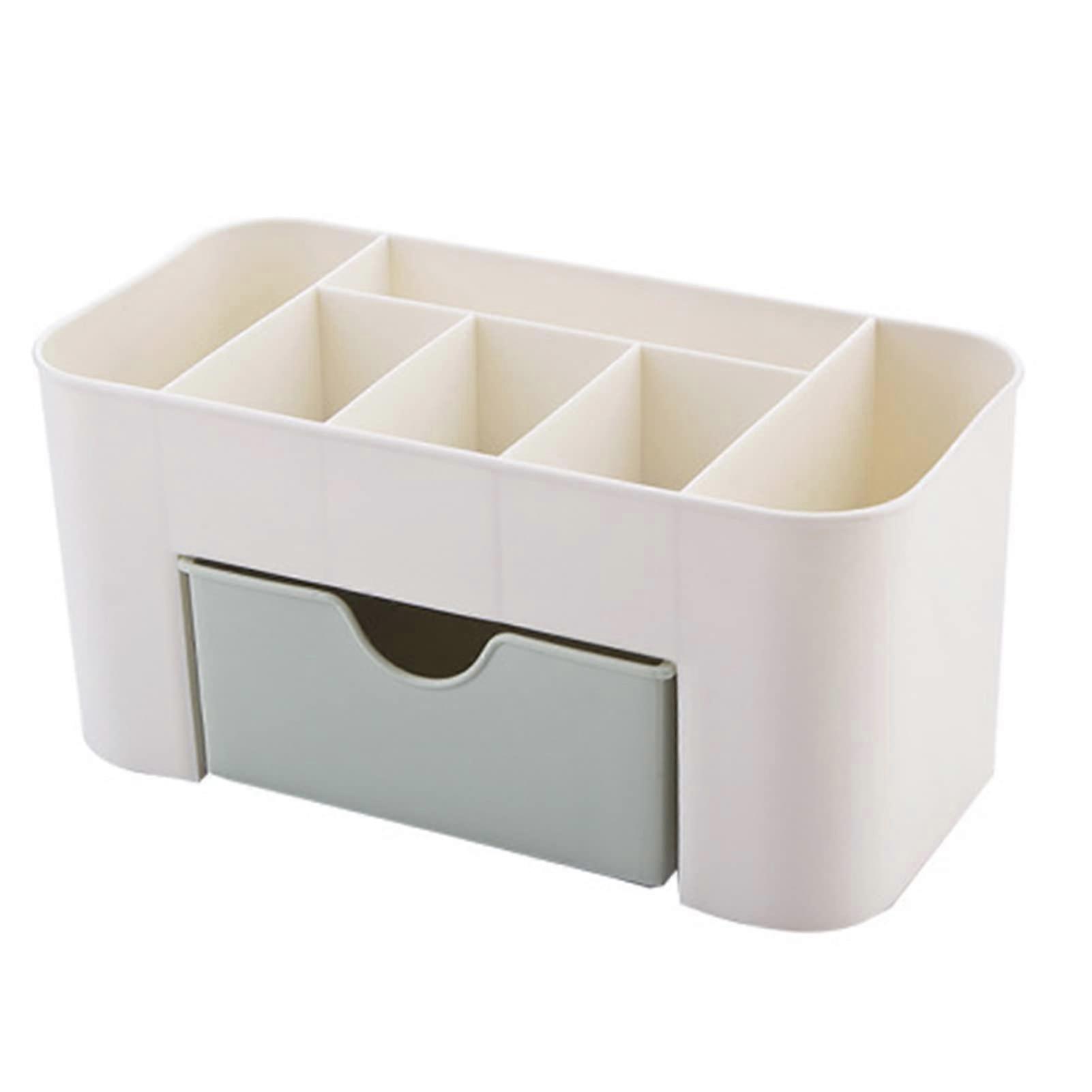 6 Compartments Makeup Cosmetics Organizer Desk Storage Box Large Capacity Countertop Organizer Multifunctional Organizer with Drawer PP Ref: 1383