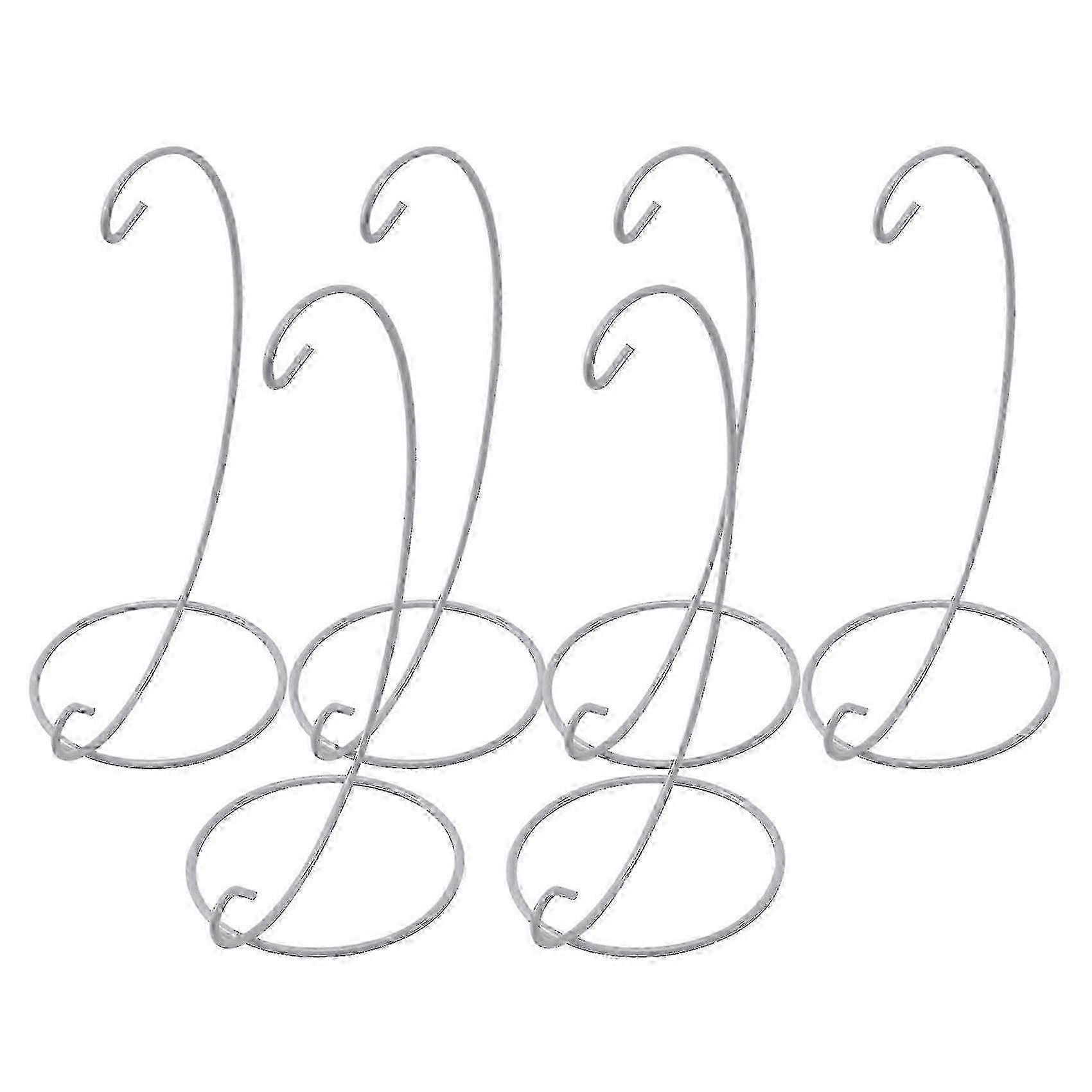 (6 Pack) Ornament Display Stand, White Iron Hanging Stand Rack Holder For Hanging Glass Globe Air T