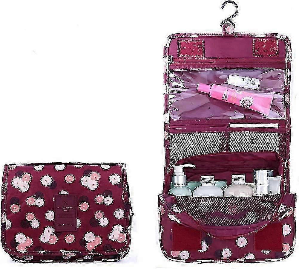 Multifunctional toiletries bag, made of environmentally friendly polyester, with multiple compartments and foldable