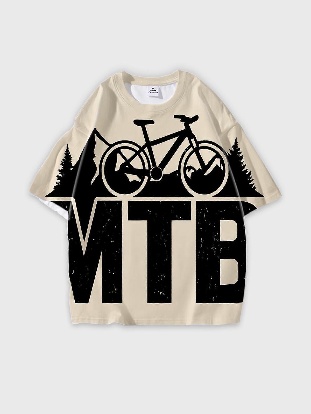 T-Shirt Round Neck, Loose Short Sleeve Pattern Graphic Tee, Unisex Summer Casual Top V3262