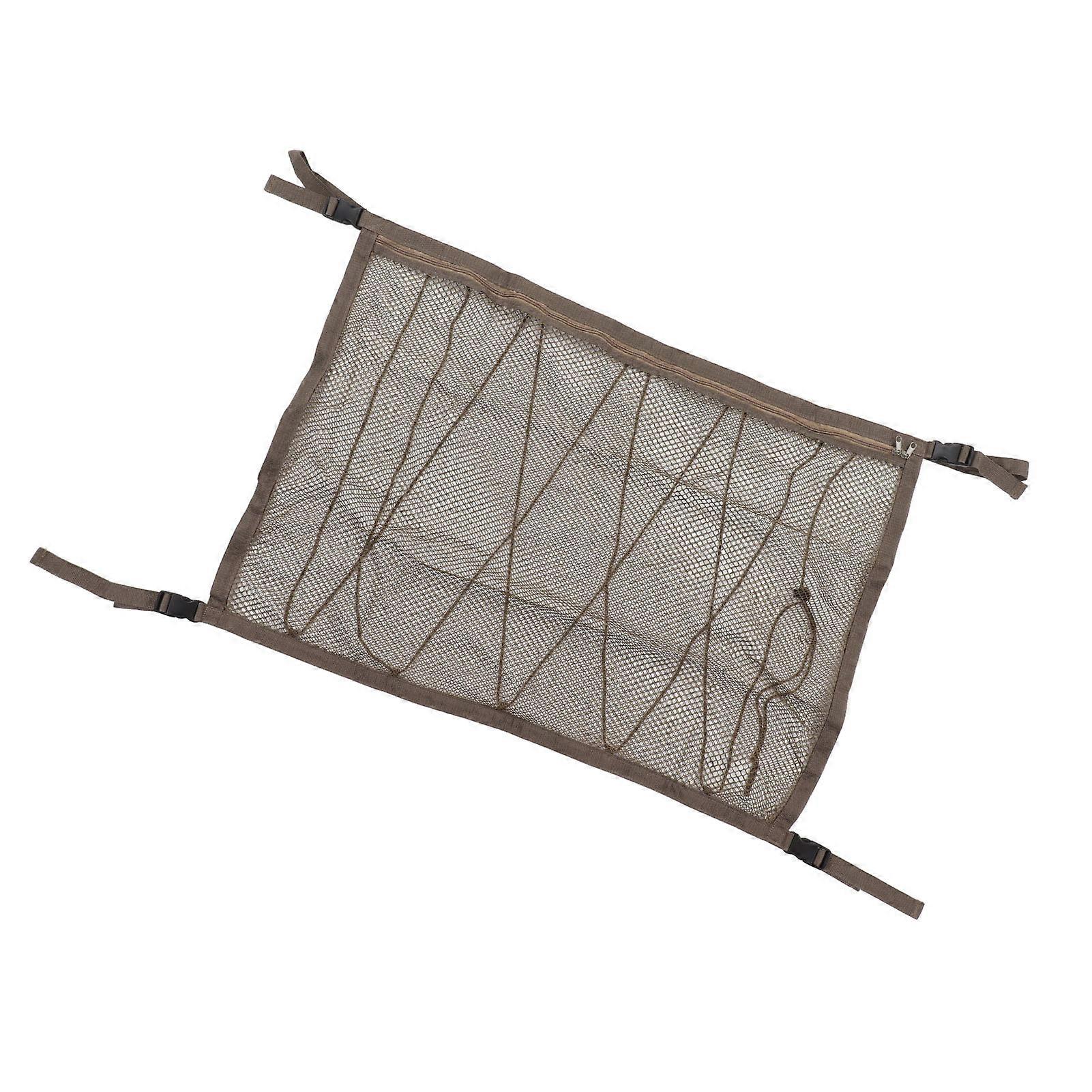 Car Ceiling Cargo Net Pocket Double Layer Mesh 370g Travel Bag