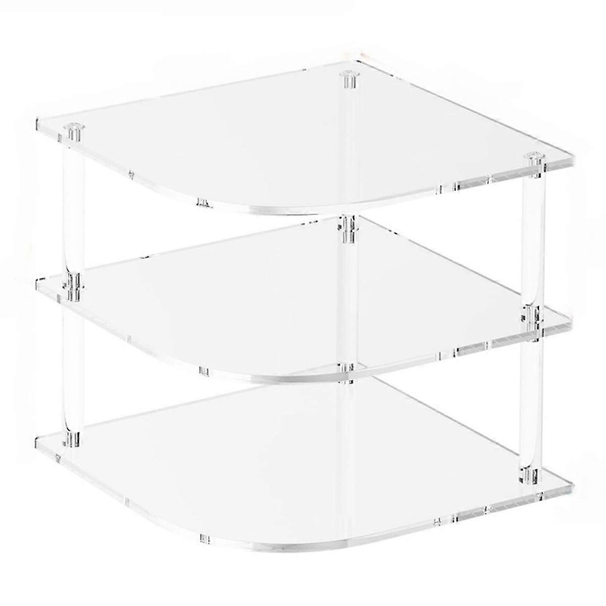 3-Tier Corner Shelf Counter and Cabinet Organizer -Acrylic - Plates, Dishes, Cabinet & Pantry Organizer