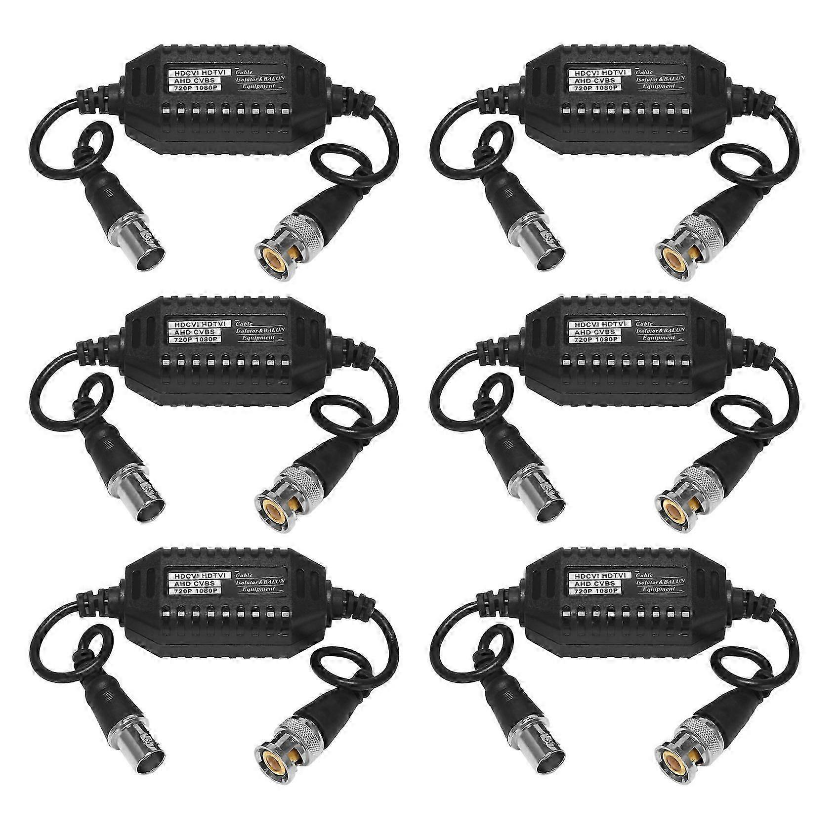 6X Coaxial Video Ground Loop Isolator Balun BNC Male to Female for CCTV Camera