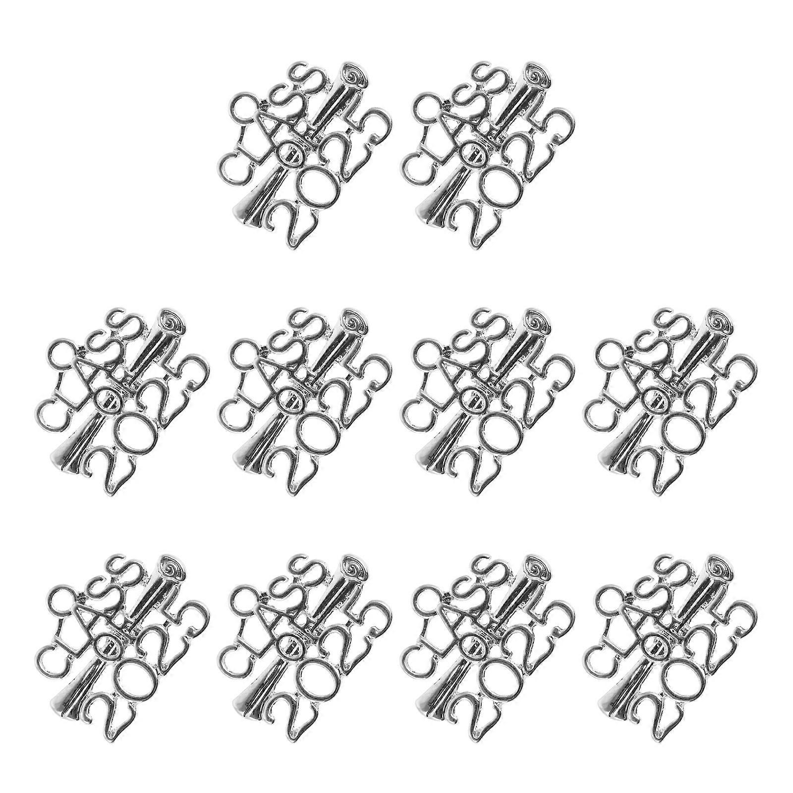2025 Charms Metal Graduation Charms for DIY Use 10Pcs Silver Alloy Set