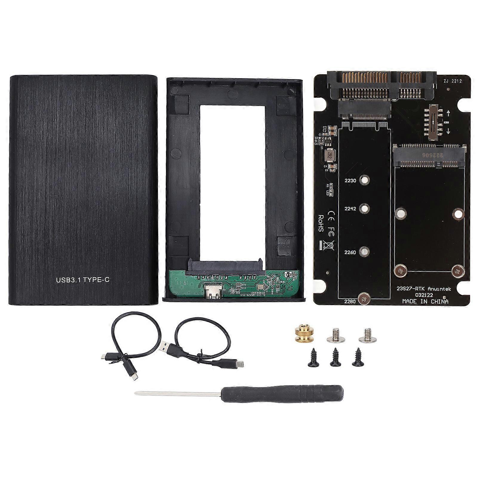 Dual Interface MSATA M.2 SSD Adapter Card 6Gbps with Type C External Case for Desktop
