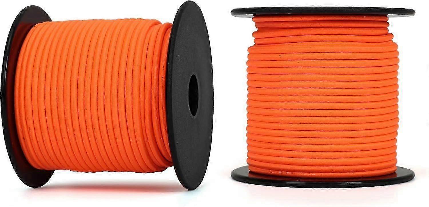 2025 Latest Model Marine Grade Bungee Cord - Neon Orange - 100% Elastic Cord, 3mm Dacron Polyester