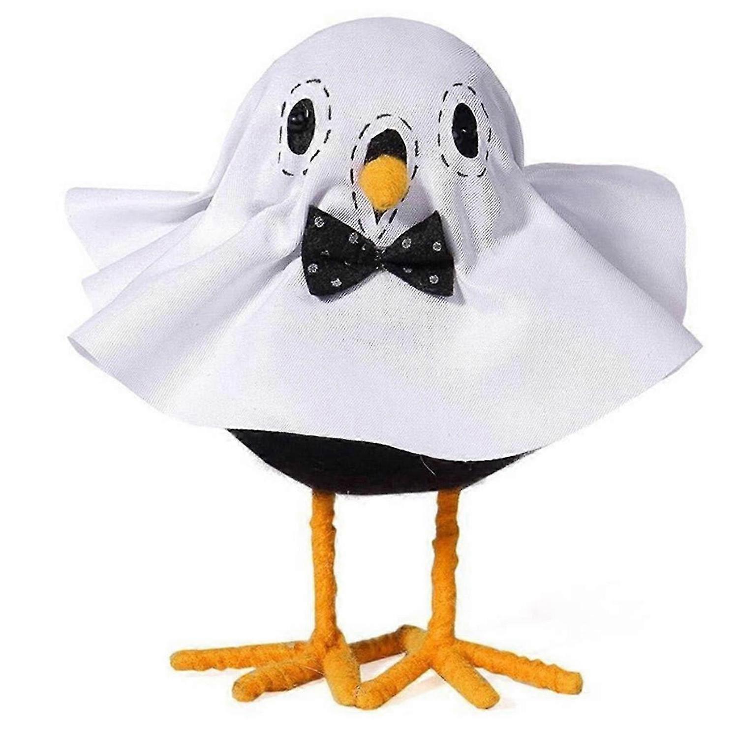 Halloween standing bird statue, ghost bird statue, white