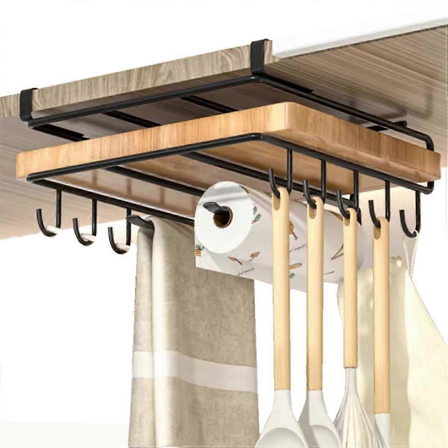 Kitchen Non-Punch Storage Rack Multi-Function Cutting Board Storage Rack Cabinet Hanging Under-Cabinet Rack B