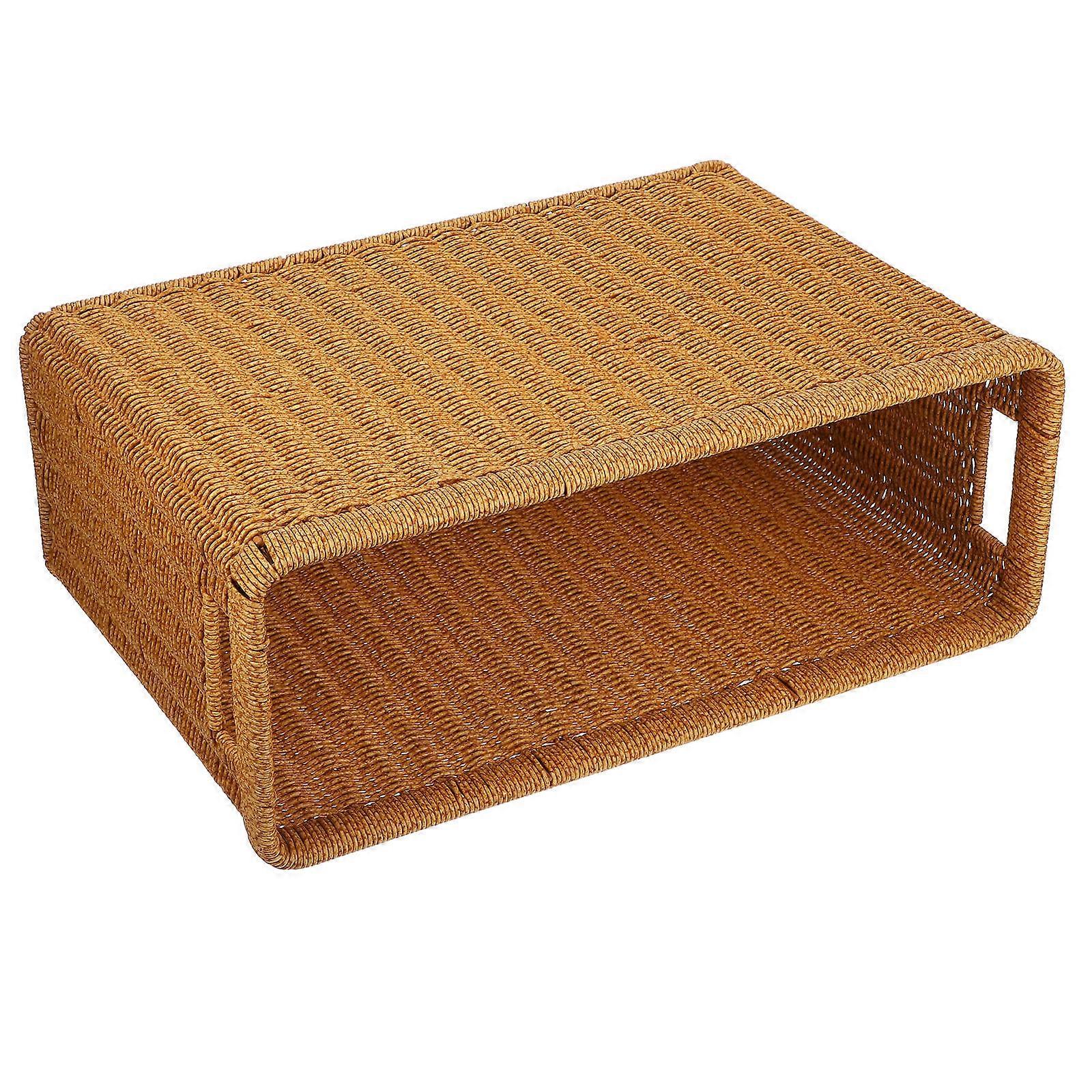 File Organizer Woven Storage Bin for Students Round Corner Design 48.00X32.00X18.00CM 1Set