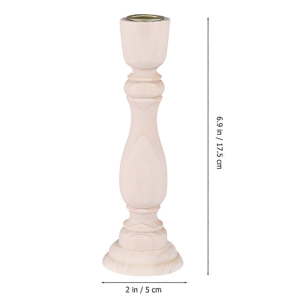 Wood Candlestick for Home Decor 6Pcs DIY Solid Wood Candle Holders