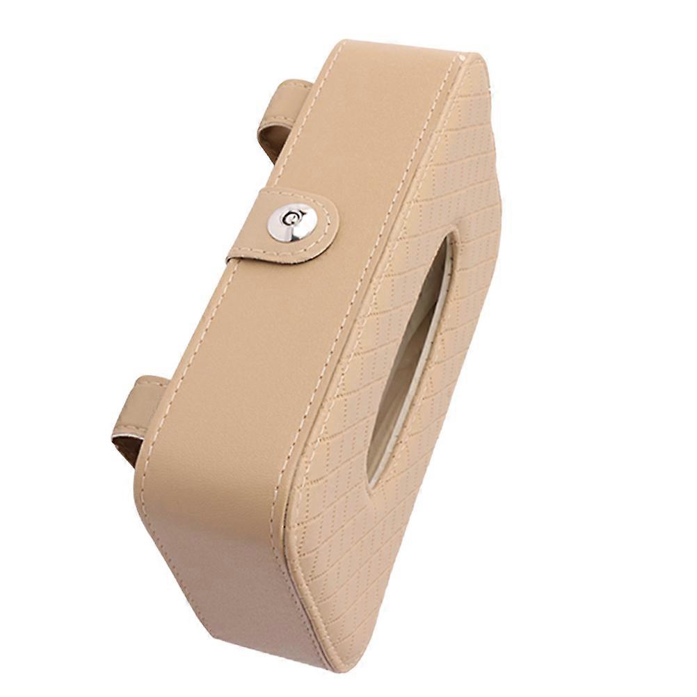 Paper Container Tissue Box for Car Use 2Pcs Khaki Napkin Holder