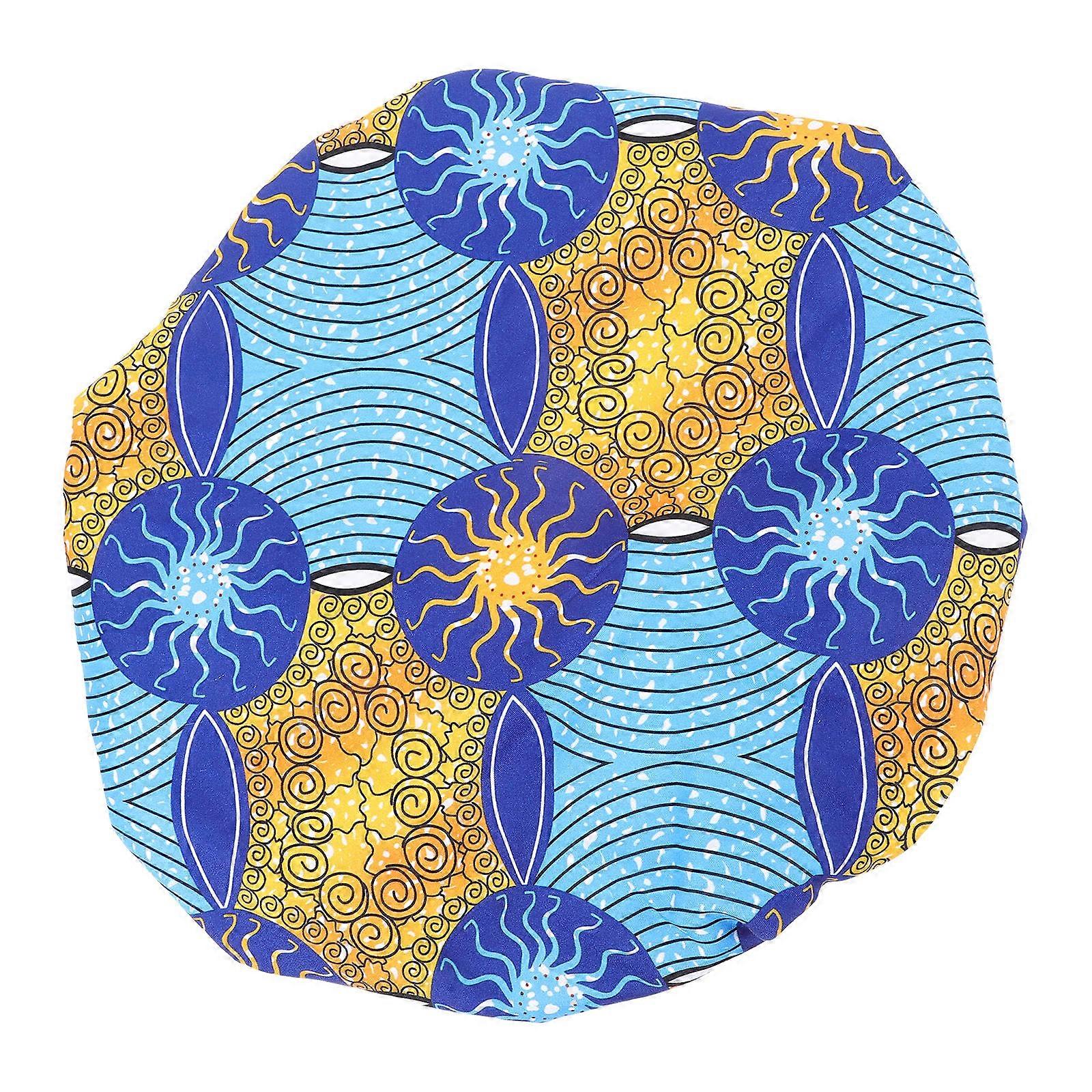 Blue Polyester for Hair Care with Elastic Band Bonnet