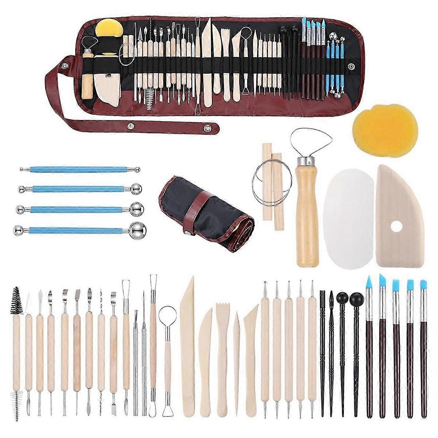 43PCS Pottery Tools Clay Sculpting Tools Polymer Clay Tools Kit Ceramic Tools for DIY Handcraft