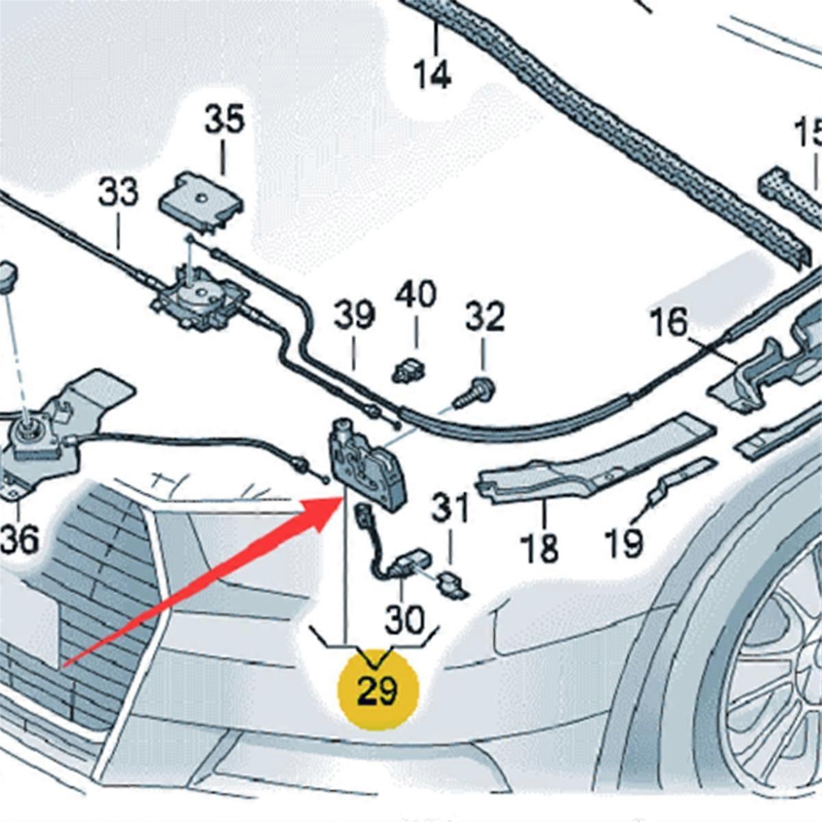 Under Hood Release Lid Lock w/ Switch 8WD823509 For 